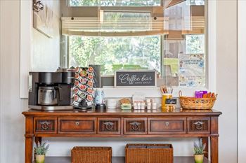 Complimentary coffee bar